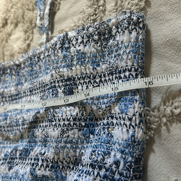 NWT Justice Maxi Dress Blue White Silver Metallic Stretchy Bodice Size 20 - Picture 15 of 16